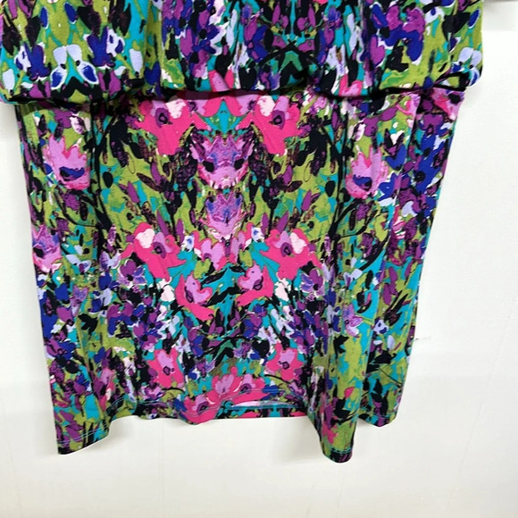 NWT Nicole Miller Floral dress SzL Called Mirrored Bloom. Sz L - Picture 3 of 10